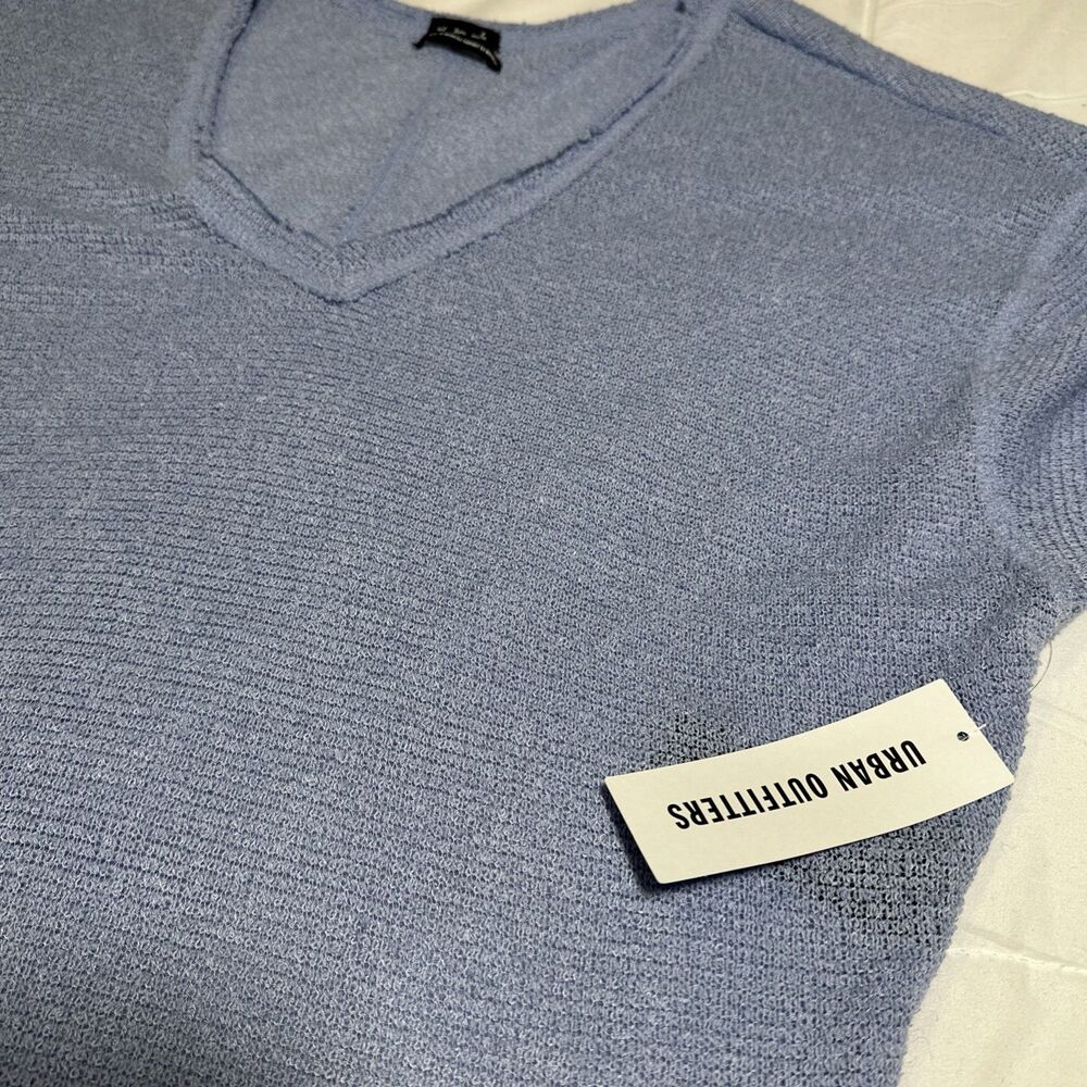 Urban Outfitters Sweater Womens S Crop V neck Long Sleeve Oversized Loose Knit - Picture 8 of 9